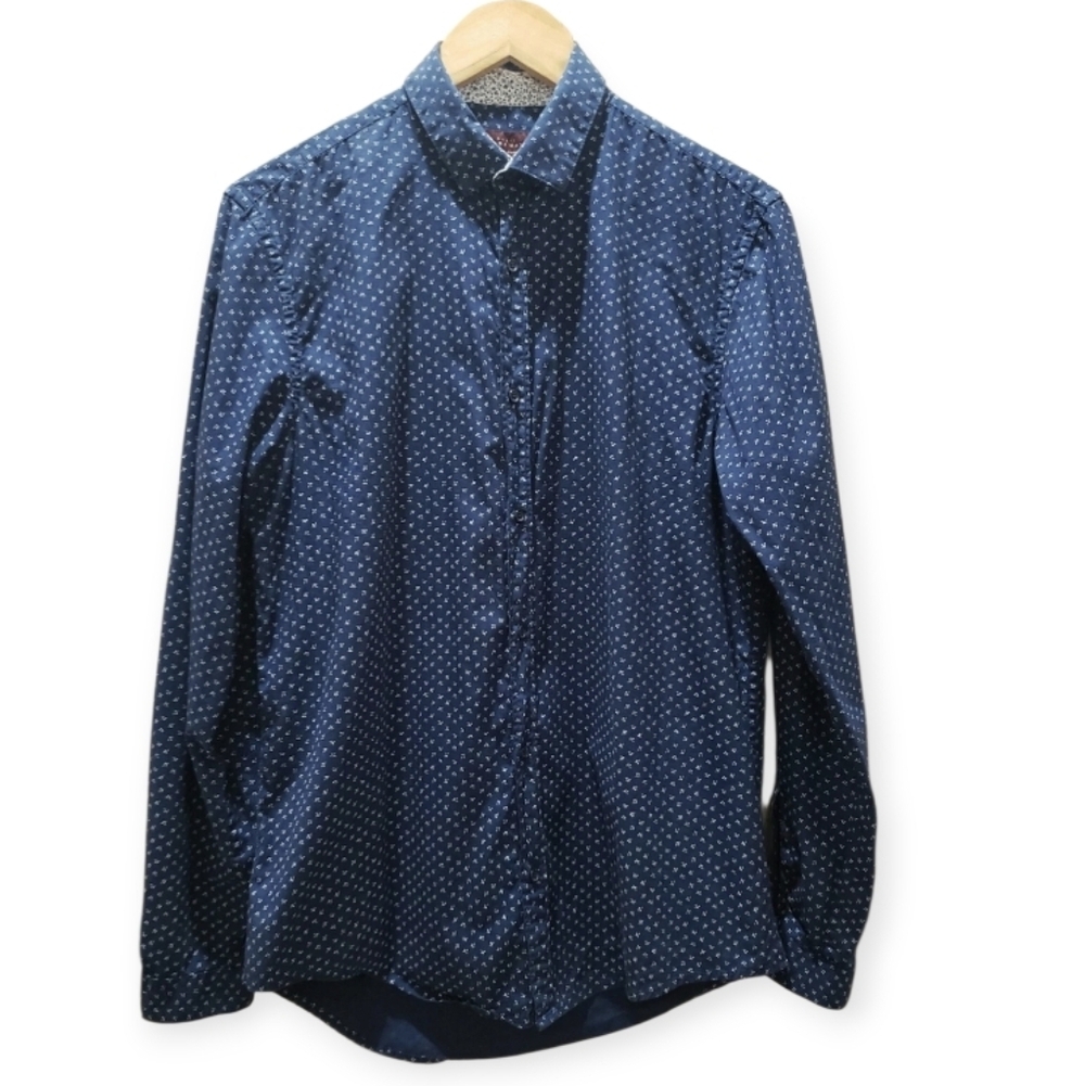 Zara Man Basic Men's Floral Print Long Sleeve Shirt Size M